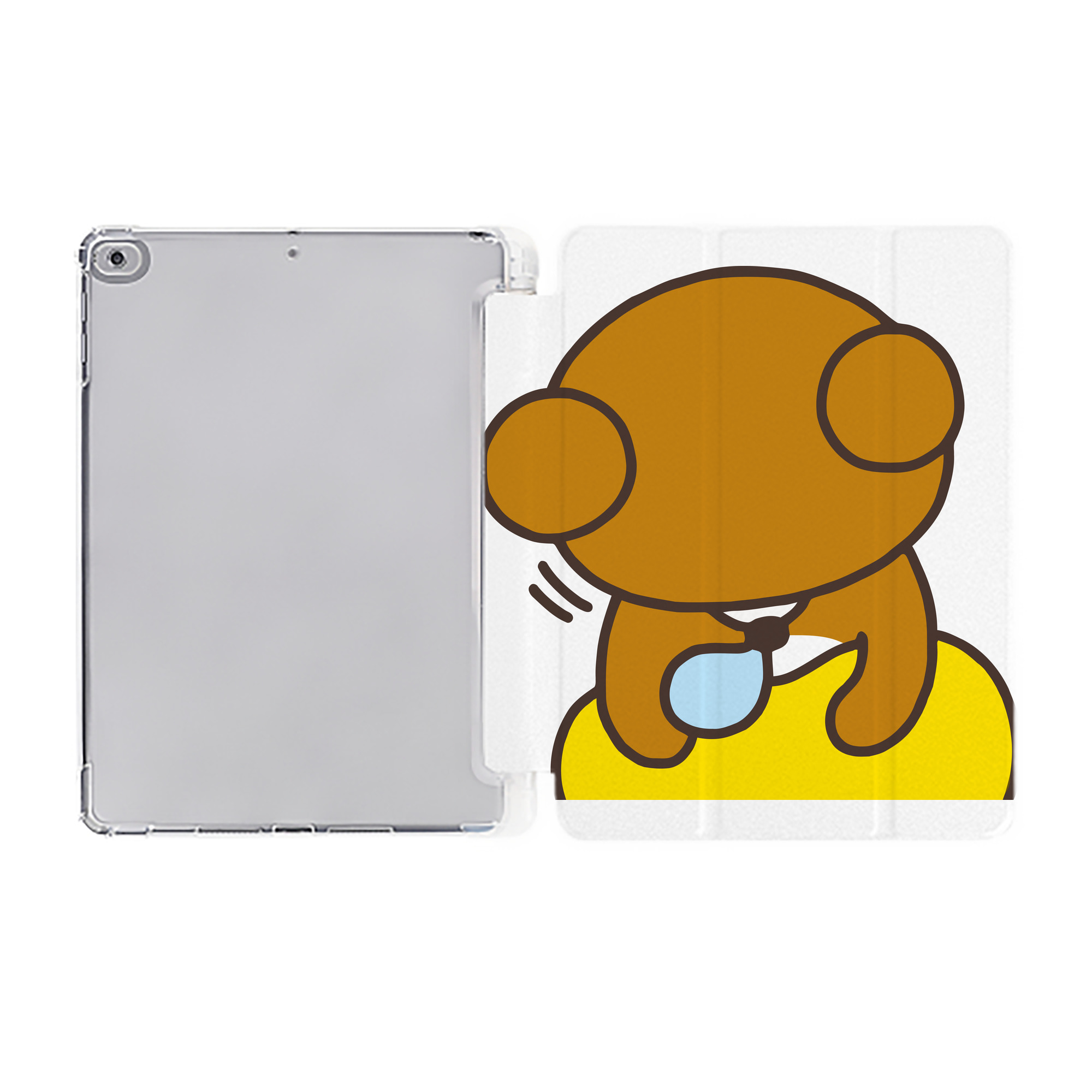 （画像用） リラックマ リラックマ キイロイトリ Rilakkuma Korilakkuma Kiiroitori IPad ケース ペン収納付き 三つ折りスタンド PUレザー×シリコン 対応機種9.5/10.5/10.9インチ